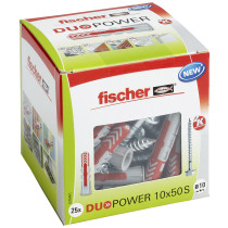 fischer Duopower Dübel 10x50 S mit Schlüsselschrauben 25 Stück