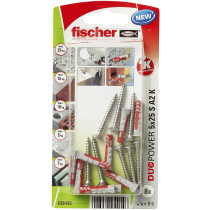 fischer Duopower Dübel 5x25 S A2 K mit A2 Schrauben 8 Stück