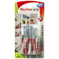 fischer Duopower Dübel 8x40 S PH K mit Linsenkopfschrauben 8 Stück