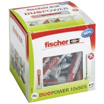 fischer Duopower Dübel 10x50 S mit Schlüsselschrauben 25 Stück