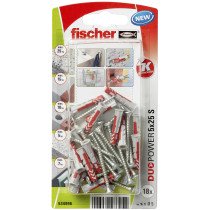 fischer Duopower Dübel 5x25 S K mit Schrauben 18 Stück