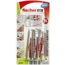 fischer Duopower Dübel 6x50 S A2 mit Edelstahl A2 Schrauben 4 Stück