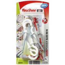 fischer Duopower Dübel 8x40 RH N K mit nylon Rundhaken 4 Stück