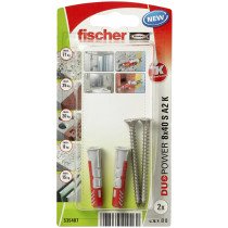 fischer Duopower Dübel 8x40 S A2 K mit Edelstahl A2 Schrauben 2 Stück