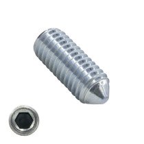 Gewindestifte M5 x 8mm verzinkt Din914 / ISO4027 Spitze 200 Stück