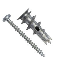 Gipsplattendübel Metall 32mm mit Schrauben 4mm 6 Stück