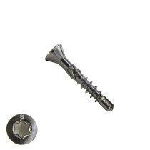 Holzbauschrauben CSK mit Bohrspitze 3,2x30/21mm Edelstahl C1 Fräskopf TORX 500 Stück