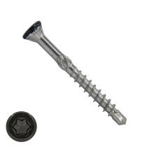 Holzbauschrauben CSK mit Bohrspitze 4,0x60/40mm Edelstahl C1 Schwarz RAL9005 Fräskopf TORX-15 200 Stück