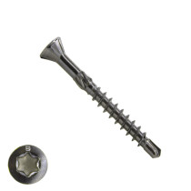 Holzbauschrauben CSK mit Bohrspitze 5,0x45/30mm Edelstahl C1 Fräskopf TORX 200 Stück