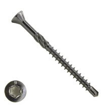 Holzbauschrauben CSK mit Bohrspitze 5,0x80/60mm Edelstahl C1 Fräskopf TORX 200 Stück