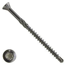 Holzbauschrauben CSK mit Bohrspitze 5,0x90/60mm Edelstahl C1 Fräskopf TORX 200 Stück