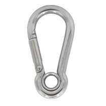Karabinerhaken mit Auge 10x100mm Edelstahl A4 1 Stück