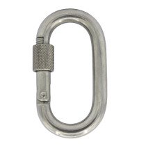 Karabinerhaken oval mit Sicherheitsmutter 8x70mm Edelstahl A4 1 Stück