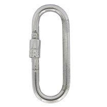 Karabinerhaken oval mit Springverschluss 6x80mm Edelstahl A4 1 Stück
