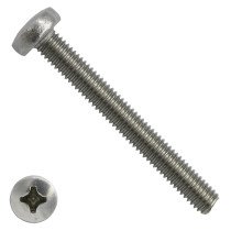 Linsenschrauben mit Kreuzschlitz M6 x 80mm DIN7985 Edelstahl A2 philips 100 Stück