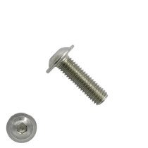 Linsensflanschschrauben inbus M6 x 30mm Edelstahl A2 ISO7380-2 100 Stück