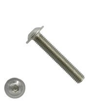 Linsensflanschschrauben inbus M6 x 40mm Edelstahl A2 ISO7380-2 100 Stück