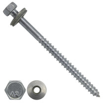 Montageschrauben Edelstahl A2 6,5x300mm mit Dichtungsring 16mm 50 stück