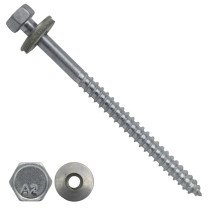 Montageschrauben Edelstahl A2 6,5x220mm mit Dichtungsring 16mm 100 stück