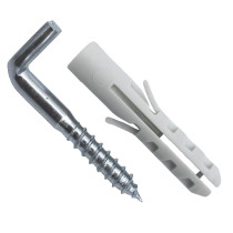 Nylon Dübel 6mm mit Schlitzschraubhaken 50mm 6 Stück