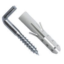 Nylon Dübel 6mm mit Schlitzschraubhaken 40mm 6 Stück