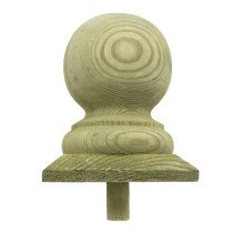 Pfostenkappe mit Kugel-de luxe 80x80mm Holz 1 Stück