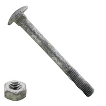 Schlossschrauben  M10 x 90mm feuerverzinkt Din603 Muttern 50 Stück