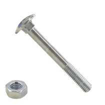 Schlossschrauben  M12 x 60mm verzinkt Din603  mit Muttern 50 Stück