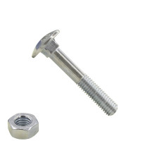 Schlossschrauben  M8 verzinkt 8x50mm mit Muttern 100 Stück