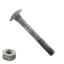 Schlossschrauben  M8 x 70mm feuerverzinkt Din603 Muttern 100 Stück
