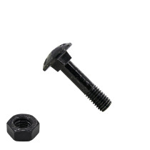 Schlossschrauben  M 8 x 30 Schwarz Din603 mit Muttern 25 Stück