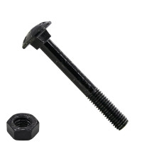 Schlossschrauben  M 8 x 60 Schwarz Din603 mit Muttern 25 Stück