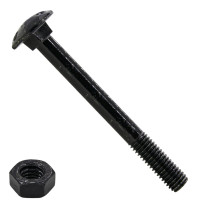 Schlossschrauben  M 8 x 80 Schwarz Din603 mit Muttern 25 Stück