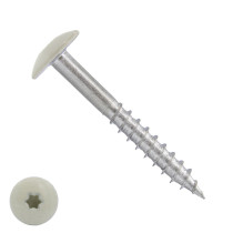 Schrauben für Trespa® / HPL-Platten 4,8x32mm RAL1013 Perlweiß Edelstahl A2 TORX 100 Stück