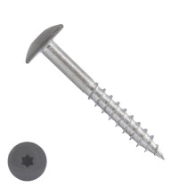 Schrauben für Trespa® / HPL-Platten 4,8x32mm RAL7037 Staubgrau Edelstahl A2 TORX 100 Stück
