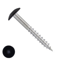Schrauben für Trespa® / HPL-Platten 4,8x32mm RAL9005 Tiefschwarz Edelstahl A2 TORX 100 Stück