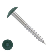 Schrauben für Trespa® / HPL-Platten 4,8x38mm RAL6009 Tannengrün Edelstahl A2 TORX 100 Stück