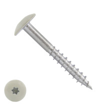 Schrauben für Trespa® / HPL-Platten 5,5x25mm RAL9001 Cremeweiß Edelstahl A4 TORX 100 Stück