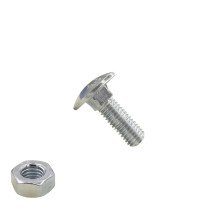 Schlossschrauben  M10 x 20mm verzinkt Din603  mit Muttern 25 Stück