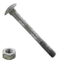 Schlossschrauben  M12 x 220mm feuerverzinkt Din603 Muttern 25 Stück