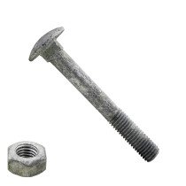 Schlossschrauben  M8 x 60mm feuerverzinkt Din603 Muttern 100 Stück
