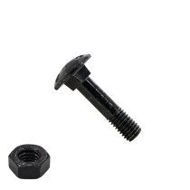 Schlossschrauben  M 8 x 30 Schwarz Din603 mit Muttern 25 Stück