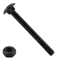 Schlossschrauben  M 8 x 80 Schwarz Din603 mit Muttern 25 Stück
