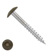 Schrauben für Trespa® / HPL-Platten 4,8x25mm RAL8014 Sepiabraun Edelstahl A2 TORX 100 Stück