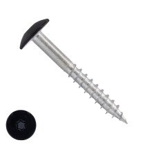 Schrauben für Trespa® / HPL-Platten 4,8x38mm RAL9005 Tiefschwarz Edelstahl A2 TORX 100 Stück