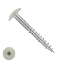 Schrauben für Trespa® / HPL-Platten 4,8x60mm RAL1013 Perlweiß Edelstahl A2 TORX 100 Stück