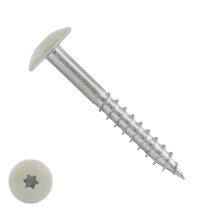 Schrauben für Trespa® / HPL-Platten 4,8x60mm RAL9001 crèmeWeiß Edelstahl A2 TORX 100 Stück