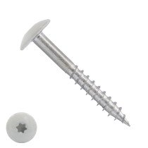 Schrauben für Trespa® / HPL-Platten 5,5x25mm RAL9010 Reinweiß Edelstahl A4 TORX 100 Stück