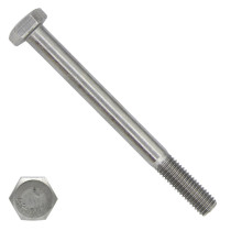 Sechskantschrauben  M20 x 160mm Edelstahl A4 DIN931 mit Schaft 10 Stück