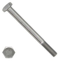 Sechskantschrauben  M20 x 160mm Edelstahl A2 DIN931 mit Schaft 10 Stück
